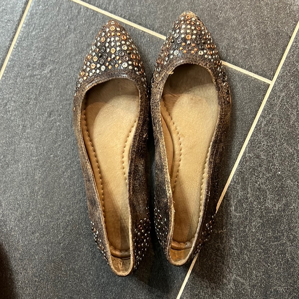 Frye studded flats